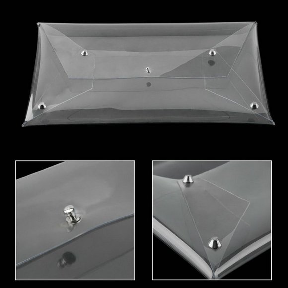 Envelope Transparent Clutch Clear Handbag Purse Bag - Picture 7 of 12